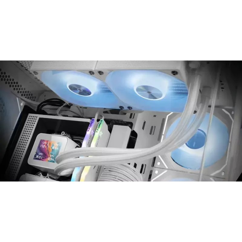 Mars Gaming ML-VISION240W AIO-Flüssigkeits-CPU-Kühler, 240 mm, RGB, Weiß