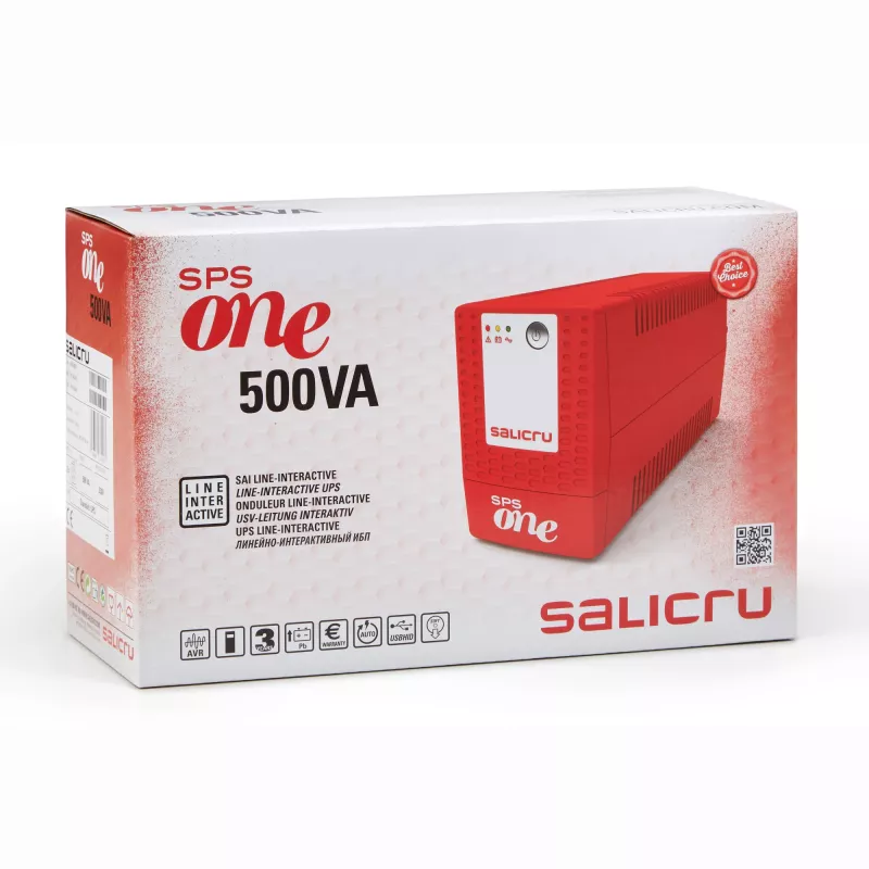 Salicru SPS 500 ONE, Line-Interactive, 0,5 kVA, 240 W, Sinus, 162 V, 290 V