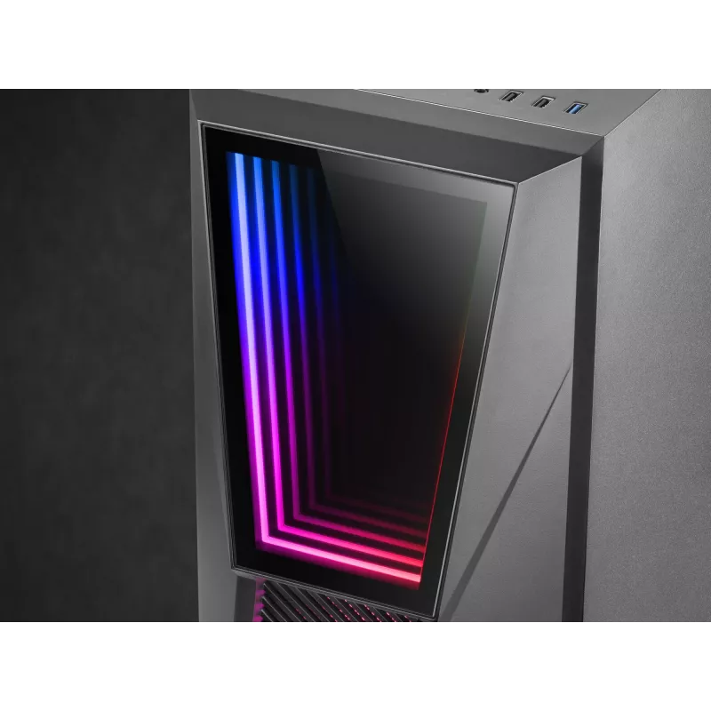 Mars Gaming MC777, ATX Computergehäuse, ARGB-Beleuchtung, Schwarz, PC, Schwarz, ATX, micro ATX, Mini-ITX, Blau, Grün, Rot, 15.8 cm, 31.8 cm