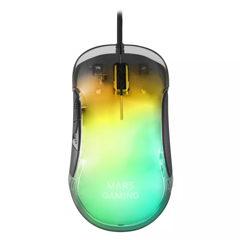 Mars Gaming MMGLOW Gaming-Maus RGB Chroma-Glow Spiegel-Finish 12800 DPI Schwarz