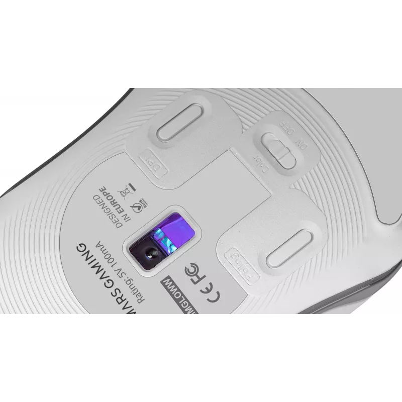 Mars Gaming MMGLOW Chroma-Glow RGB Gaming-Maus Spiegel-Finish Ultraleicht 12800 DPI Weiß