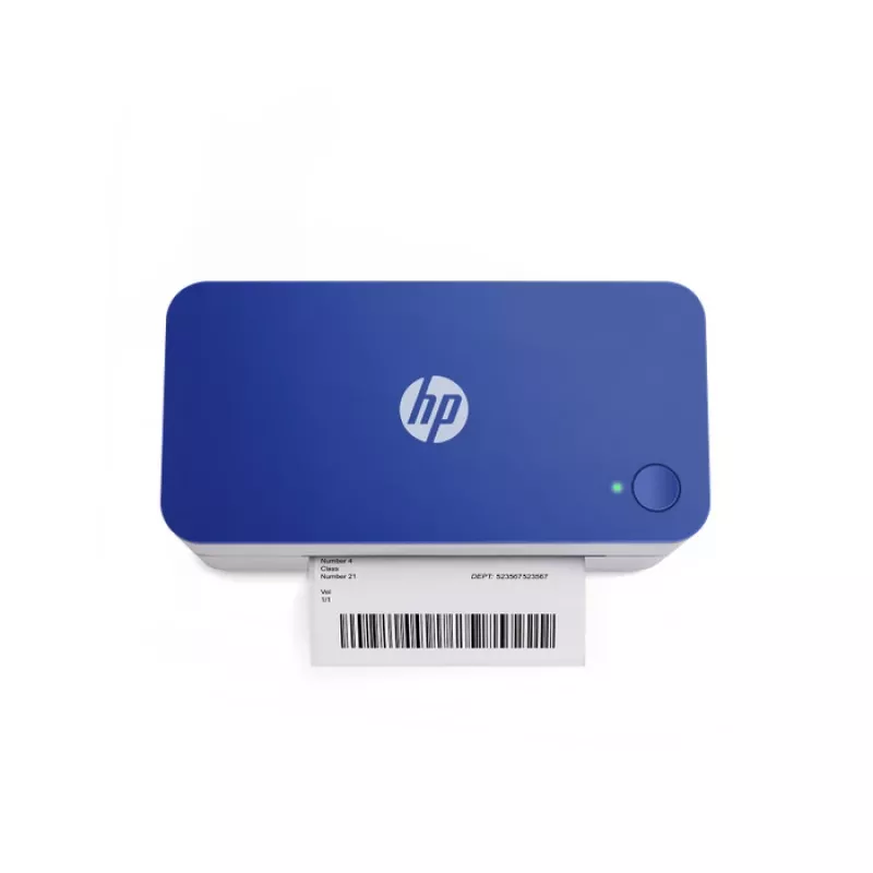Thermodirekt-Etikettendrucker HP HPKE100 203 x 203 DPI 127 mm/s kabelgebunden USB Weiß/Blau