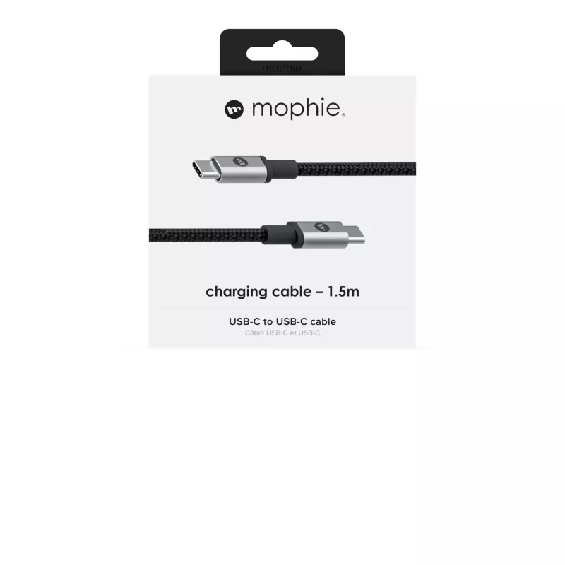 mophie Lade- und Synchronisationskabel – USB-C auf USB-C (3.1) 1,5 m – Schwarz