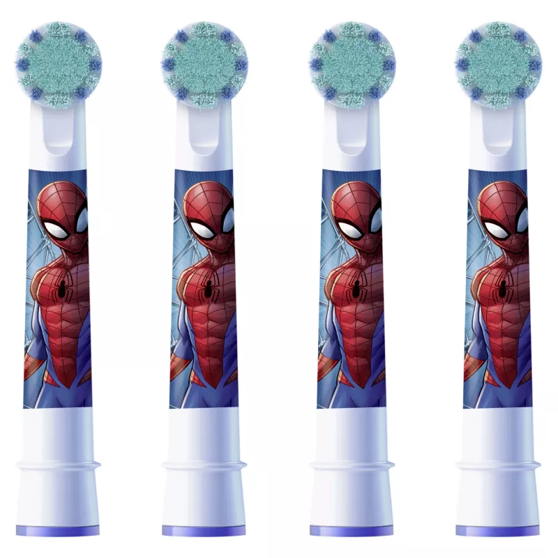 Ersatz-Zahnbürstenköpfe BRAUN Oral‑B Spiderman 4er-Pack, kompatibel mit Oral‑B-Handstücken, Modell 014052