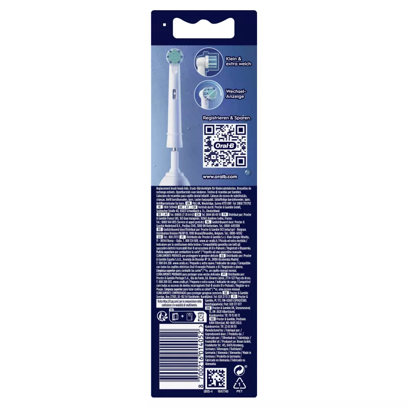 Ersatz-Zahnbürstenköpfe BRAUN Oral‑B Spiderman 4er-Pack, kompatibel mit Oral‑B-Handstücken, Modell 014052