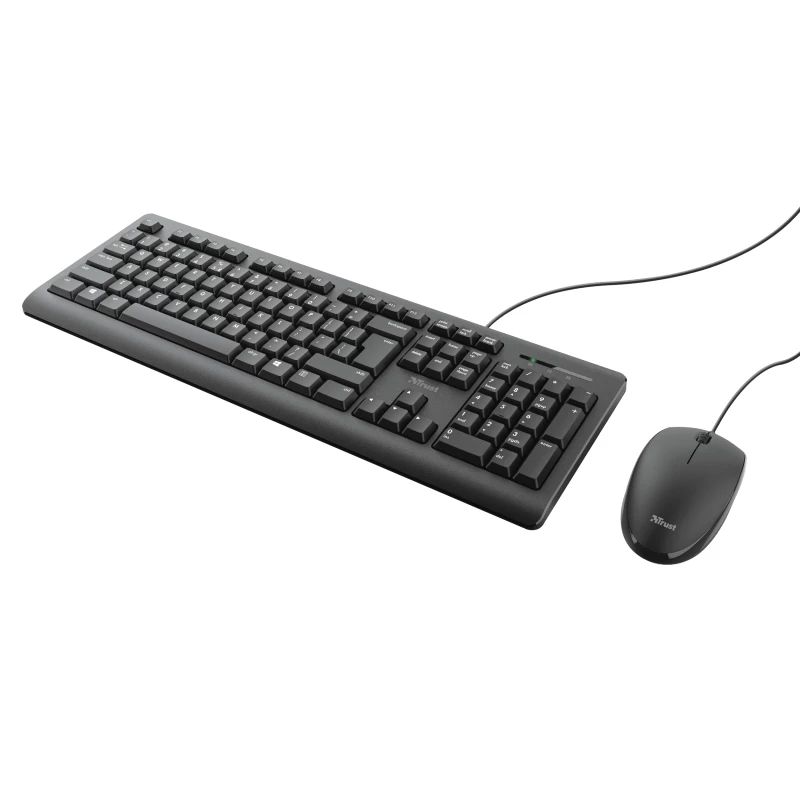 Trust Primo Tastatur Maus enthalten Universal USB AZERTY Belgisch Schwarz
