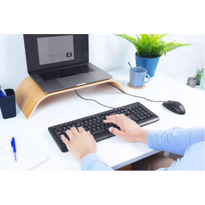 Trust Primo Tastatur Maus enthalten Universal USB AZERTY Belgisch Schwarz