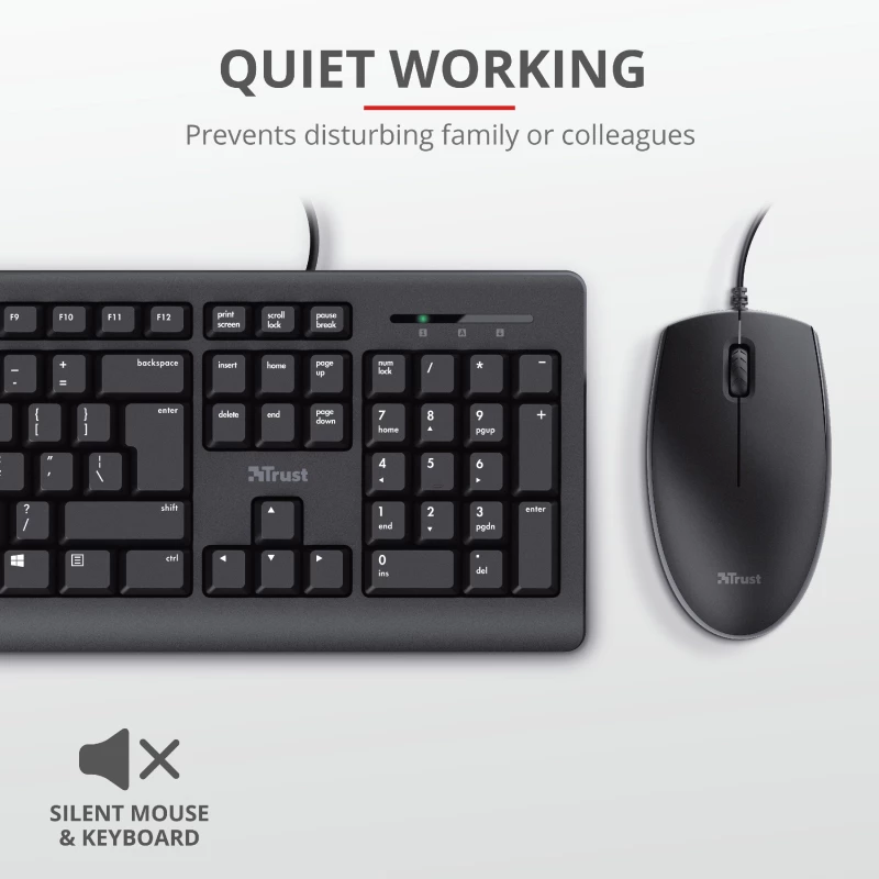 Trust Primo Tastatur Maus enthalten Universal USB AZERTY Belgisch Schwarz