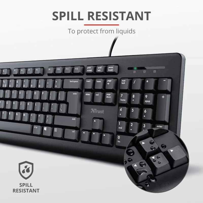 Trust Primo Tastatur Maus enthalten Universal USB AZERTY Belgisch Schwarz
