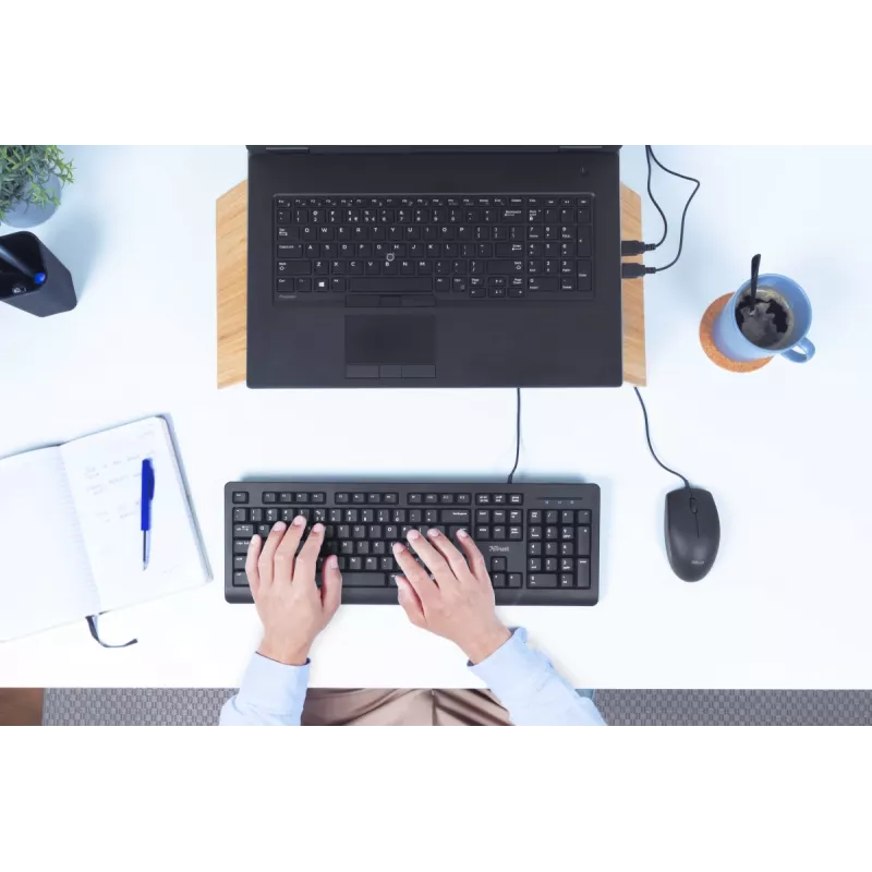 Trust Primo Tastatur Universal USB AZERTY Belgisch Schwarz