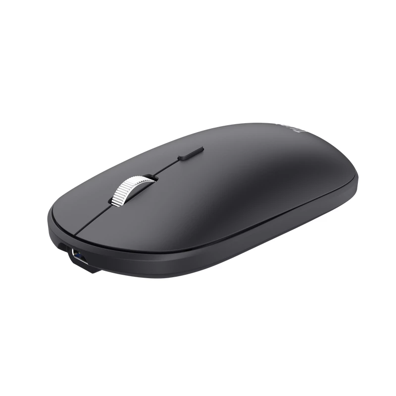 Trust Lyra Tastatur, Maus enthalten, Büro, RF Wireless + Bluetooth, AZERTY, Belgisch, Schwarz