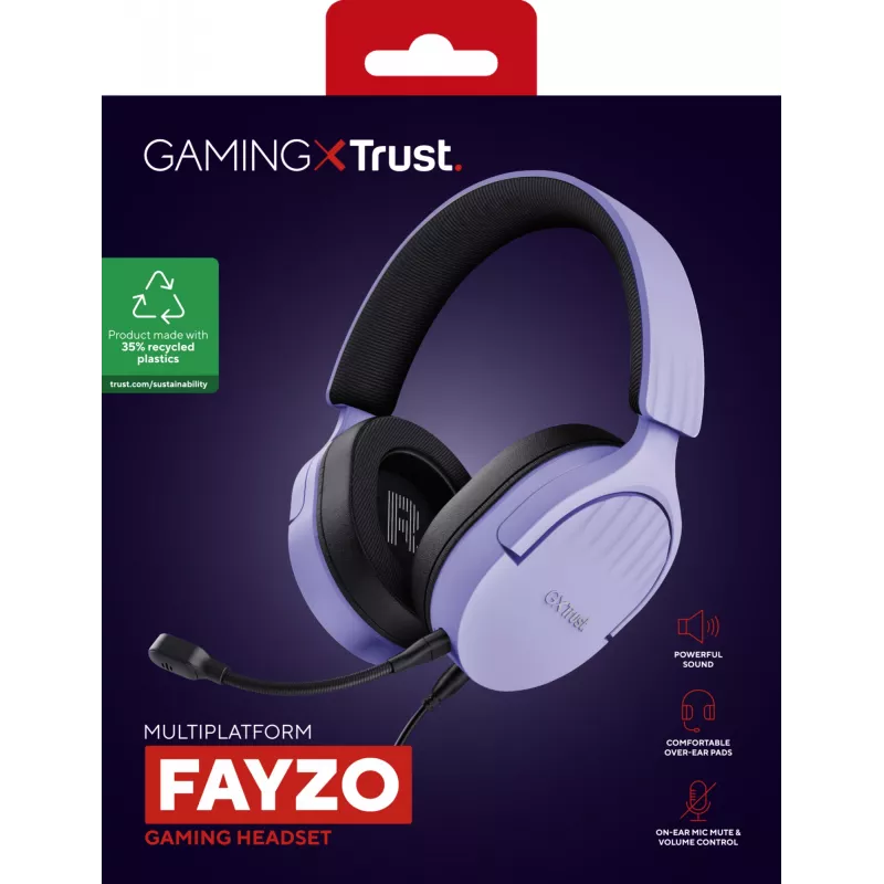 Trust GXT 489P FAYZO Headset Kabelgebunden Kopfband Gaming Schwarz, Lila