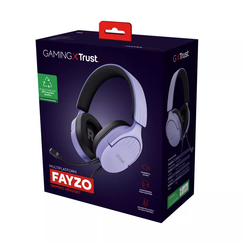 Trust GXT 489P FAYZO Headset Kabelgebunden Kopfband Gaming Schwarz, Lila