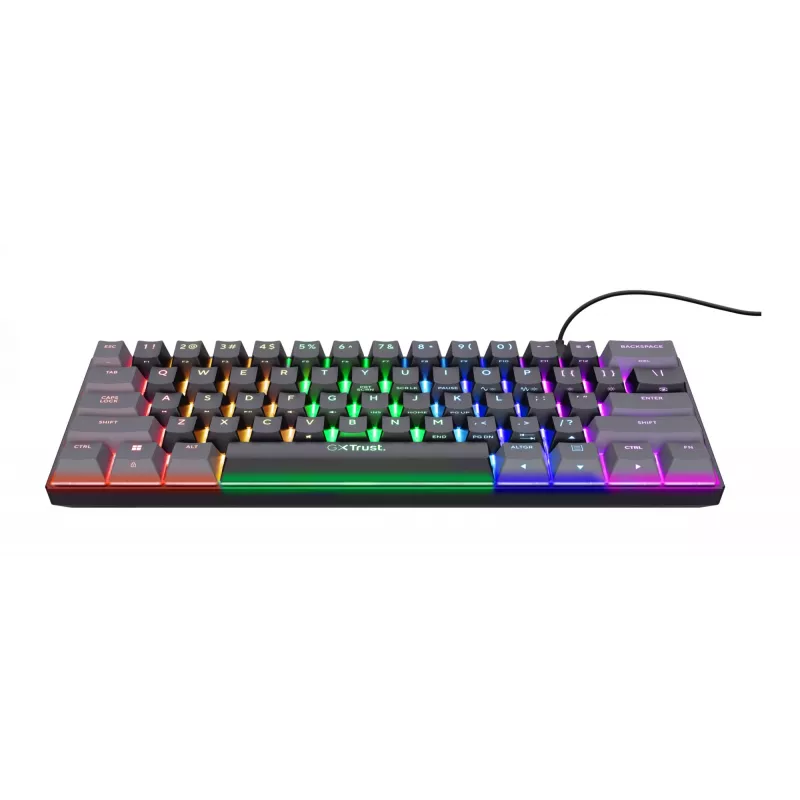 Trust GXT 867 Acira Tastatur Gaming USB AZERTY Belgisch Schwarz, Grau