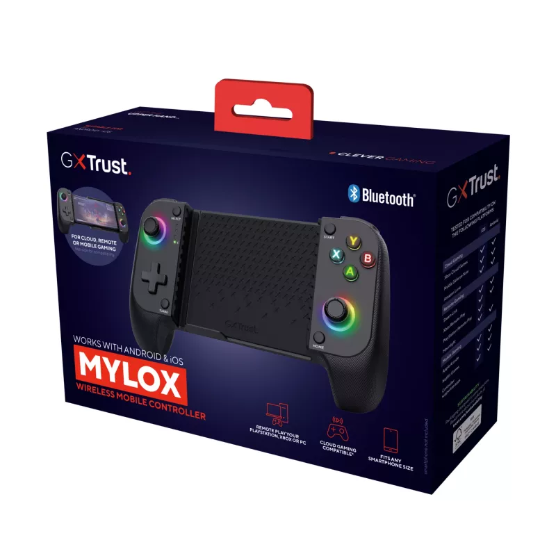 Trust GXT 735G Mylox Grau Bluetooth Gamepad Analog/Digital Android, iOS