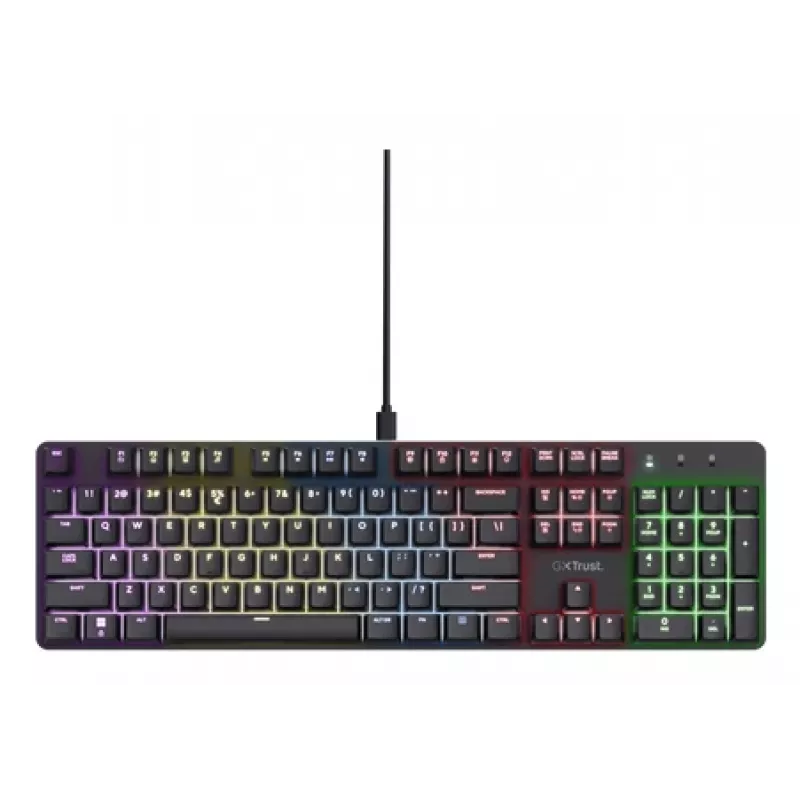 Trust GXT 871 Zora Tastatur Gaming USB AZERTY Belgisch Schwarz