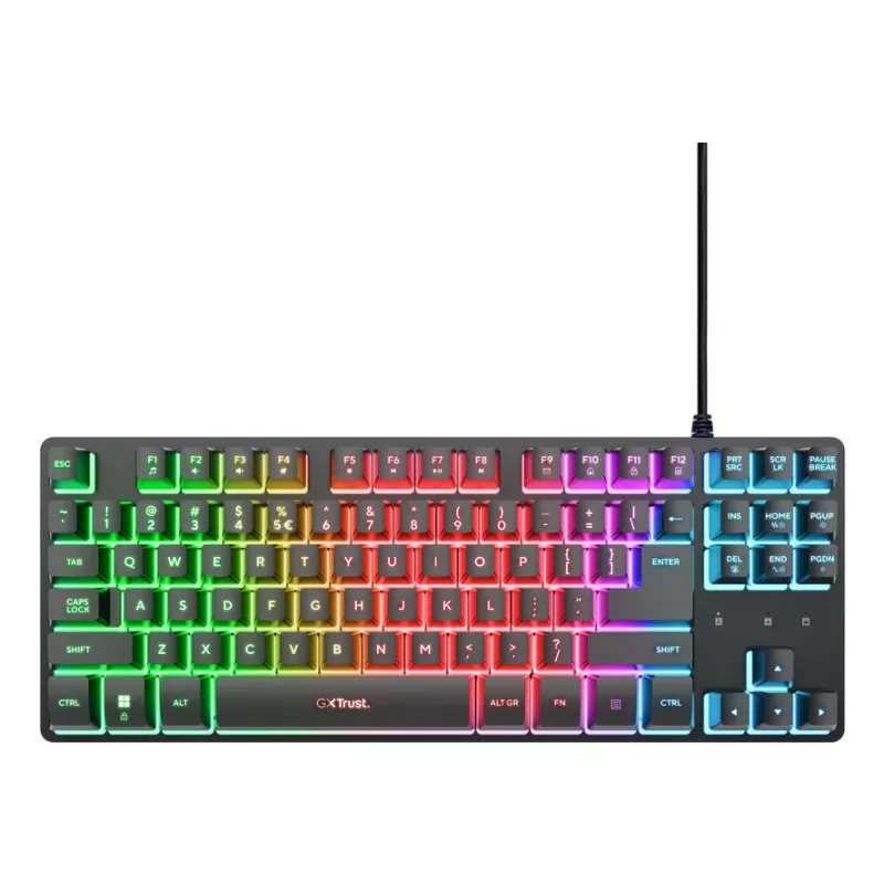 Trust GXT 833 Thado TKL Tastatur Gaming USB AZERTY Belgisch Schwarz