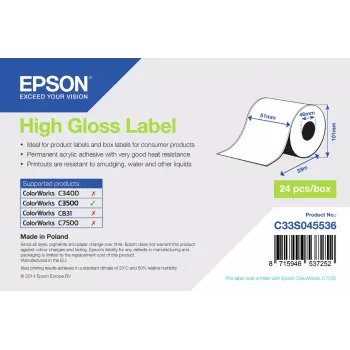 Epson Hochglanz-Etikett - Endlosrolle: 51 mm x 33 m