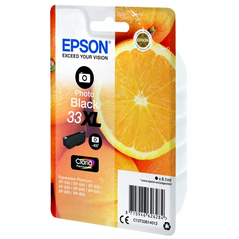 Epson Oranges Einzelpackung Photo Schwarz 33XL Claria Premium Tinte