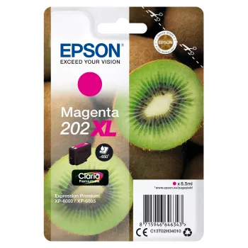 Epson Kiwi Einzelpackung Magenta 202XL Claria Premium Tinte, Hohe (XL) Reichweite, Magenta, Pigmenttinte, 8,5 ml, 1 Stk., 650 Seiten