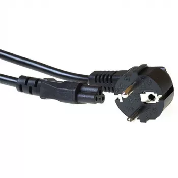 ACT Netzkabel CEE 7/7 Stecker (gewinkelt) - C5 schwarz 2 m