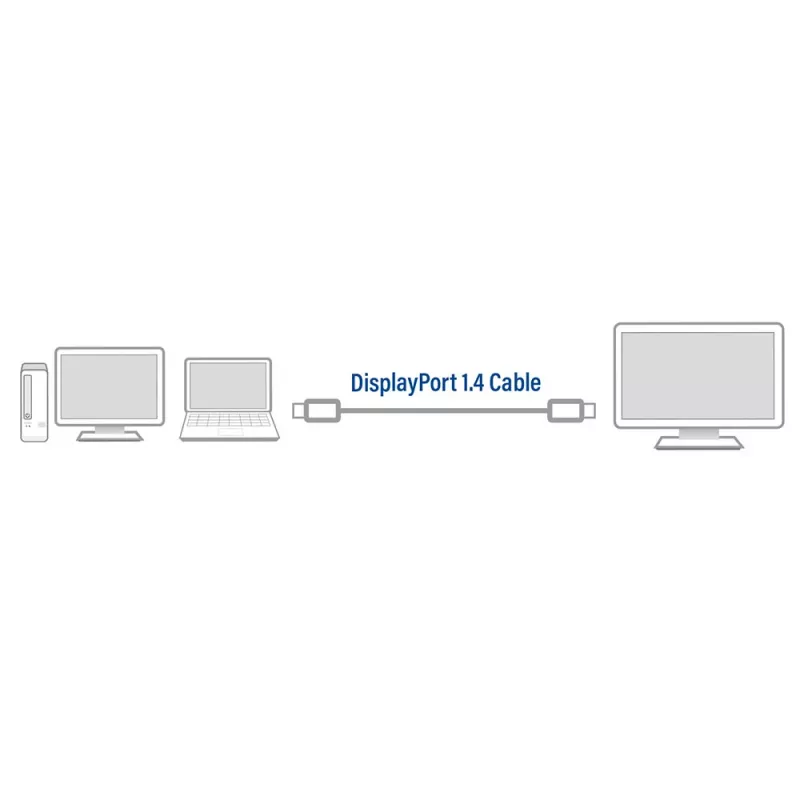 ACT DisplayPort 1.4 Kabel 8K, 1m, 1 m, DisplayPort, DisplayPort, Stecker, Stecker, Schwarz