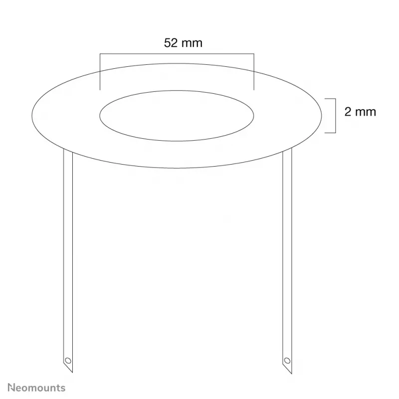 Neomounts FPMA-CRW5 Deckenabdeckung – Durchm. 52 mm, Weiß, Stahl, Decke, FPMA-C100, FPMA-C100SILVER, 2 mm, 5,2 cm