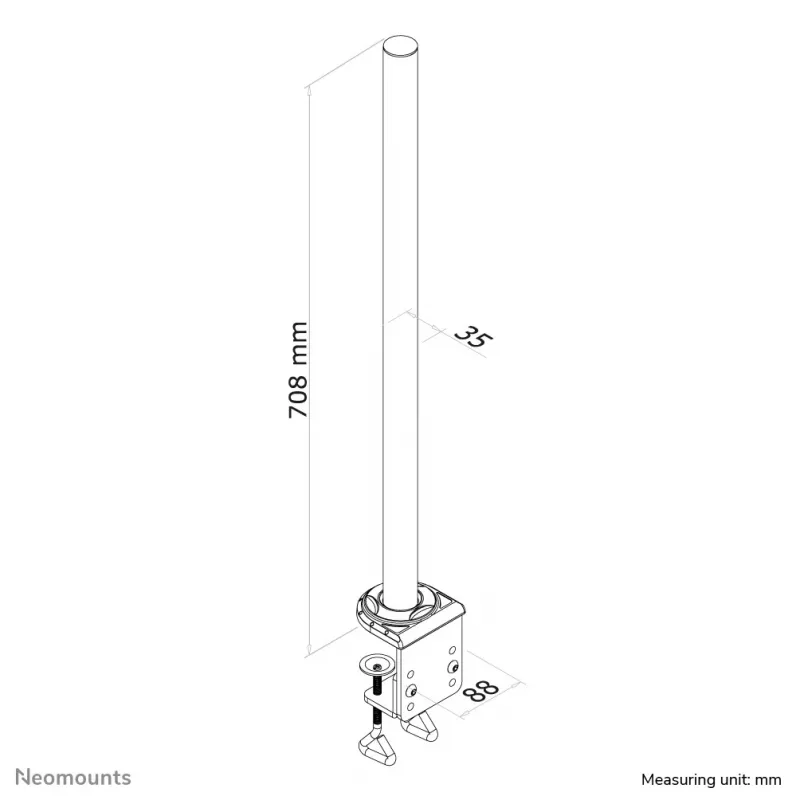 Neomounts FPMA-D935POLE Verlängerungsstange für Monitorarm - Höhe 70 cm