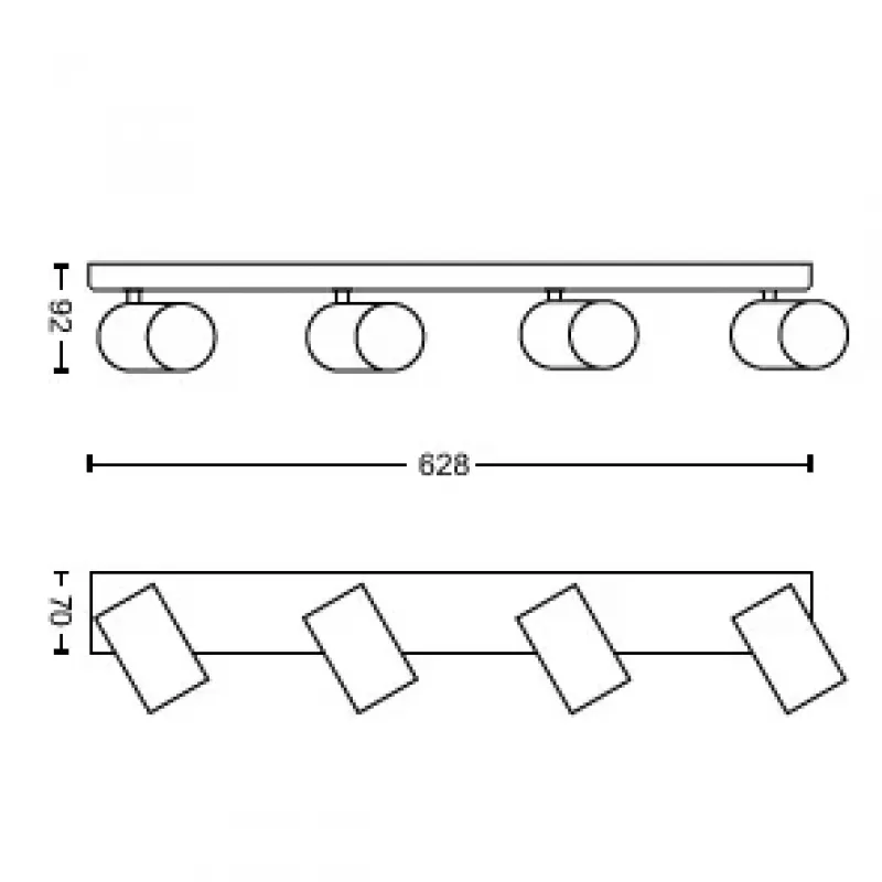 Philips myLiving Kosipo Decken-/Wandspot 4x, Aufputzspot, GU10, 4 Leuchtmittel, LED, 220-240 V, Schwarz