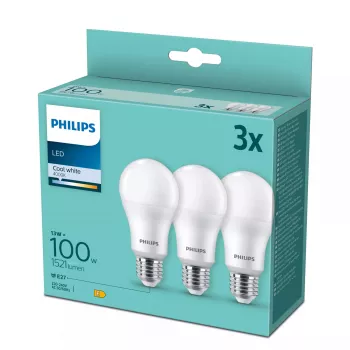 Philips LED-Lampe E27 3er-Pack, 100 W Äquivalent, 4000 K