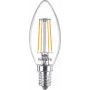 Philips LED Filament Kerzenlampe E14 4er-Pack, 4,3 W (40 W Äquivalent), 2700 K