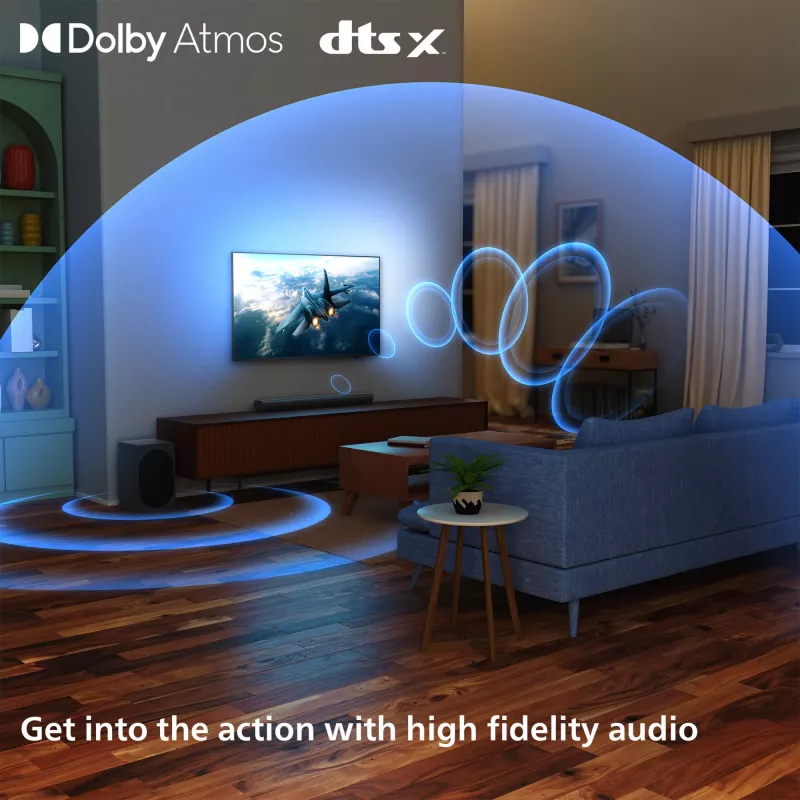 Soundbar Philips TAB6100/10 2.1-Kanal 80 W RMS Dolby Atmos