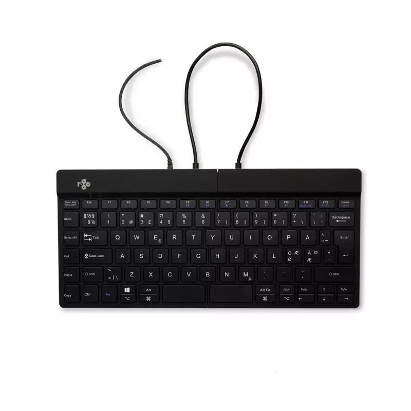 R-Go Tools Ergonomische Tastatur R-Go Split Break v2 mit Break-Software, ergonomische geteilte Tastatur, QWERTY (NORDIC), kabelgebunden, schwarz