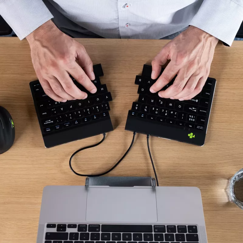 R-Go Tools Ergonomische Tastatur R-Go Split Break v2 mit Break-Software, ergonomische geteilte Tastatur, QWERTY (NORDIC), kabelgebunden, schwarz