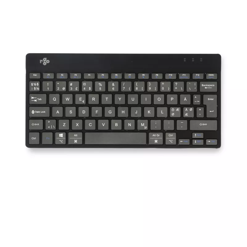 R-Go Tools Ergonomische Tastatur R-Go Compact Break, kompakte Tastatur mit Break-Software, QWERTY (NORDIC), Bluetooth, schwarz