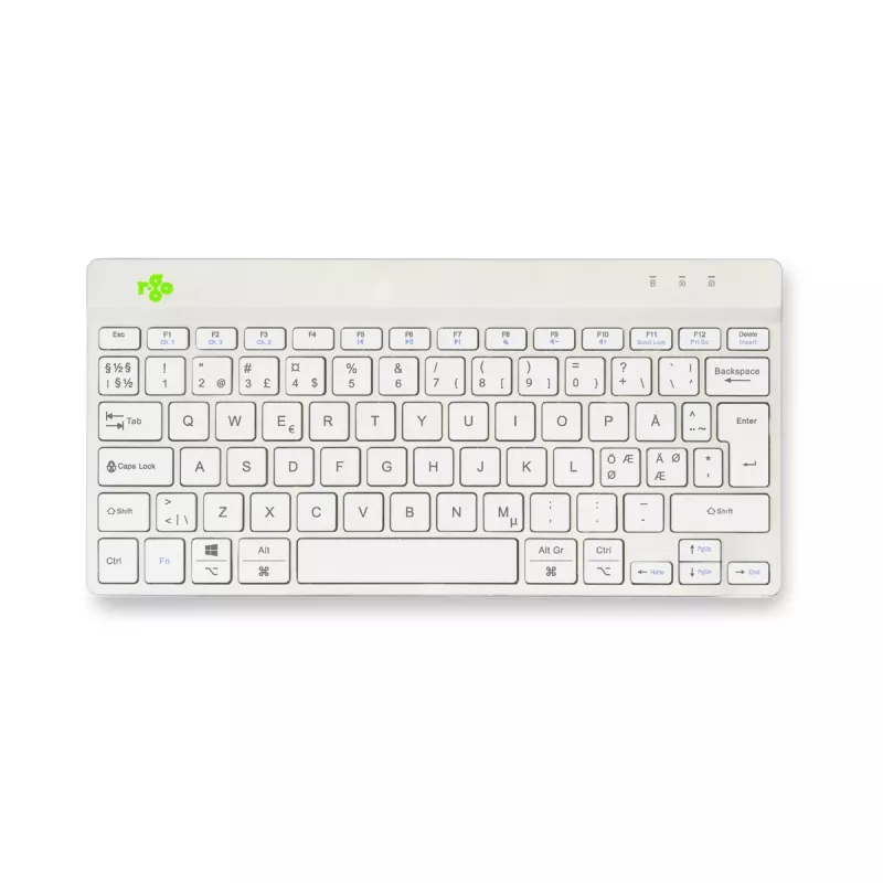 R-Go Tools Ergonomische Tastatur R-Go Compact Break, kompakte Tastatur mit Pausensoftware, QWERTY (NORDIC), Bluetooth, weiß