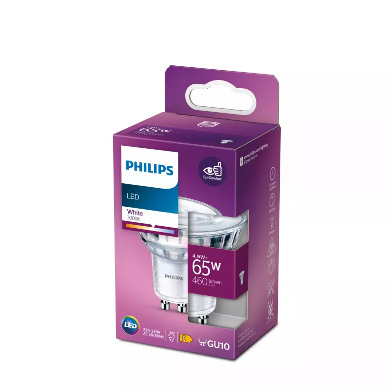 LED-Lampe Philips 4,9 W GU10 Weiß 3000 K 460 lm
