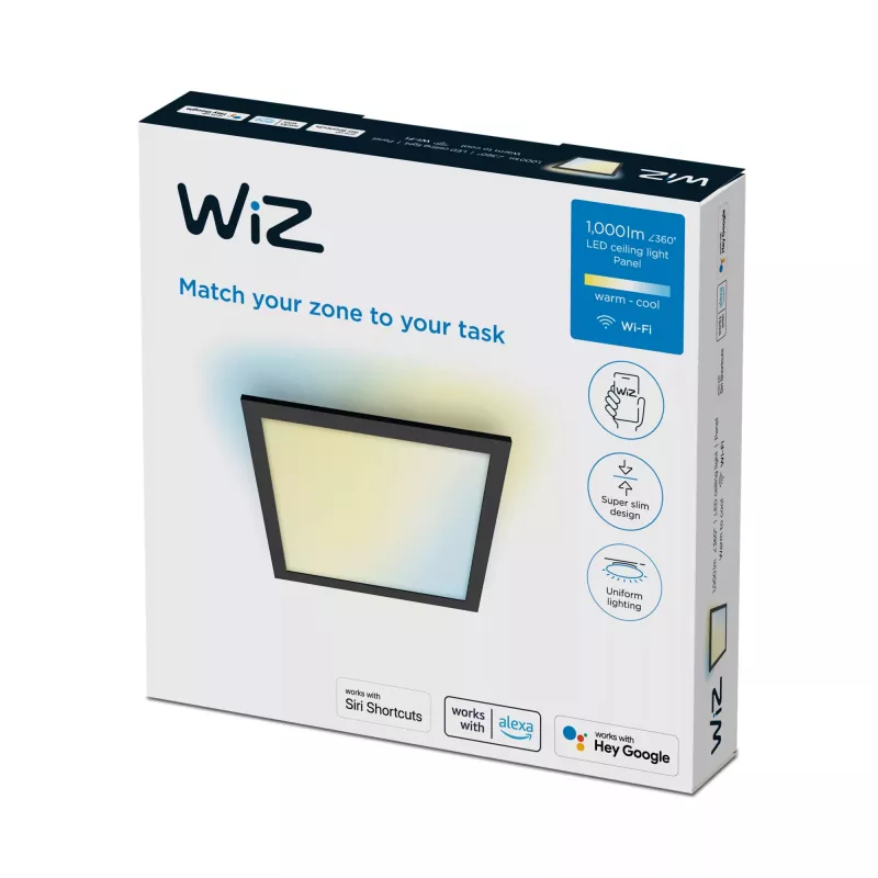 Decken-/Aufbau-LED-Panel Signify WiZ A Bluetooth 12 W 300×300×42 mm schwarz 220–240 V