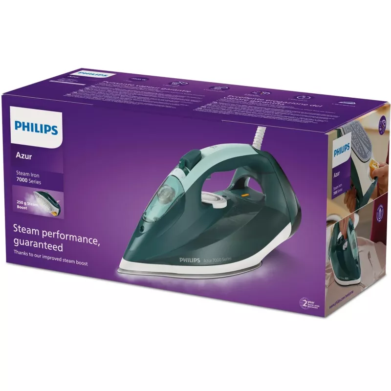 Philips 7000er Serie DST7031/70 Bügeleisen Dampfbügeleisen SteamGlide Plus-Bügelsohle 2800 W Grün, Mintfarbe