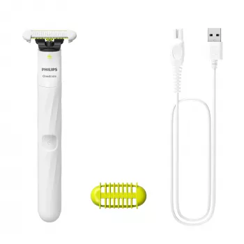 Philips Norelco OneBlade OneBlade QP1924/22 Intimate, integrierter Akku, Nass & Trocken, Weiß