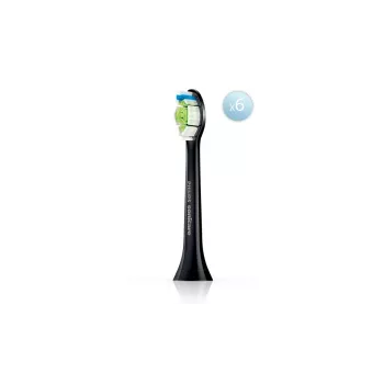 Ersatz-Zahnbürstenköpfe Philips HX6066/88 Optimal White, 6er-Pack, schwarz, 3-Monate-Austauschintervall