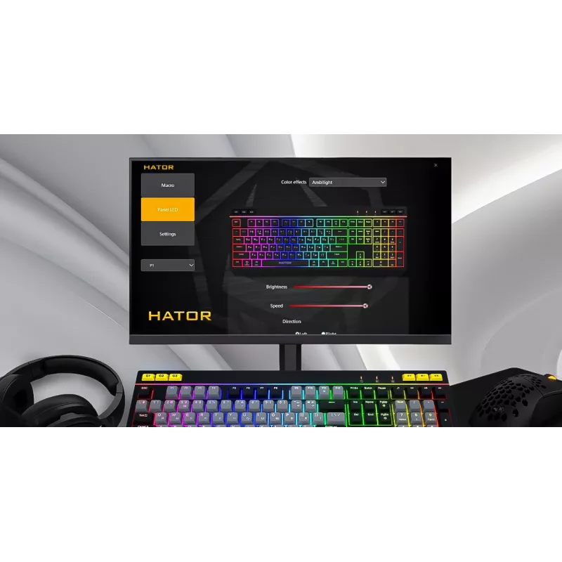 HATOR Icefall Tastatur Gaming USB QWERTY US English Schwarz RGB LED