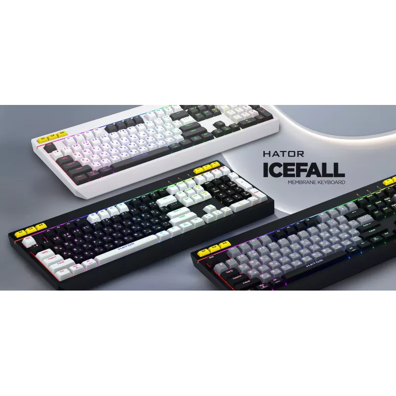 HATOR Icefall Tastatur Gaming USB QWERTY US English Schwarz RGB LED