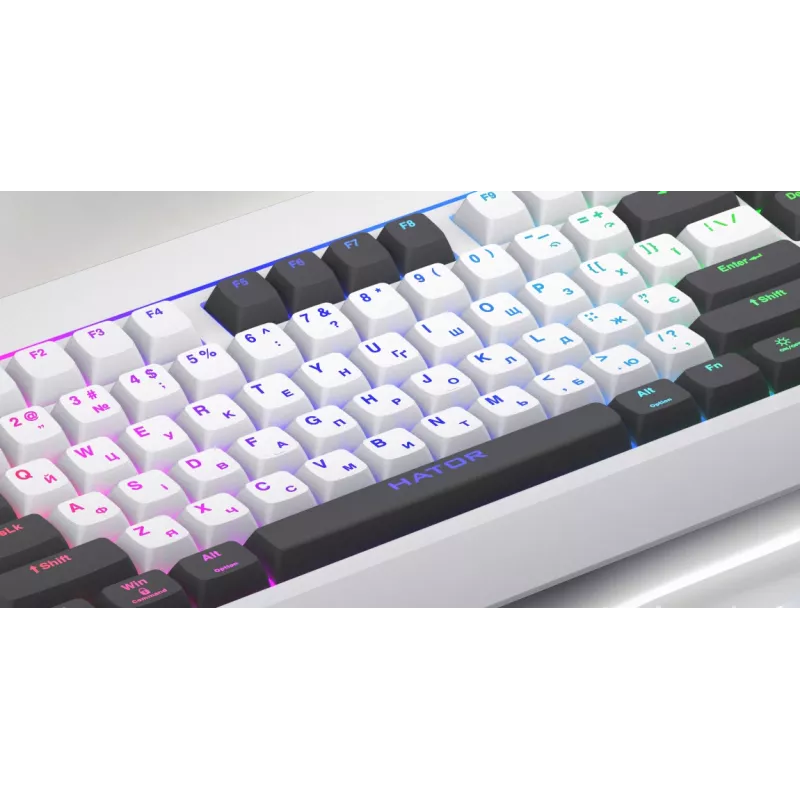 HATOR Icefall Tastatur Gaming USB QWERTY US-Englisch Weiß Full-Size RGB LED