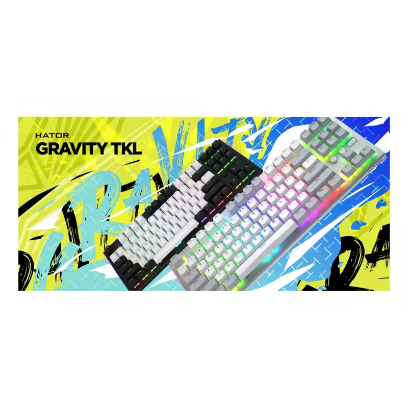 HATOR Gravity TKL Tastatur Gaming USB QWERTY US English Weiß