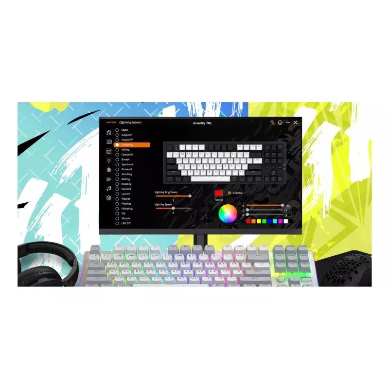 HATOR Gravity TKL Tastatur Gaming USB QWERTY US English Weiß