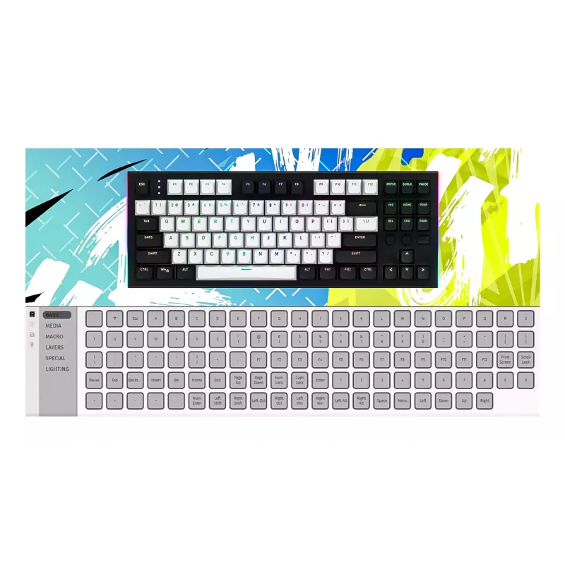 HATOR Gravity TKL Tastatur Gaming USB QWERTY US English Weiß