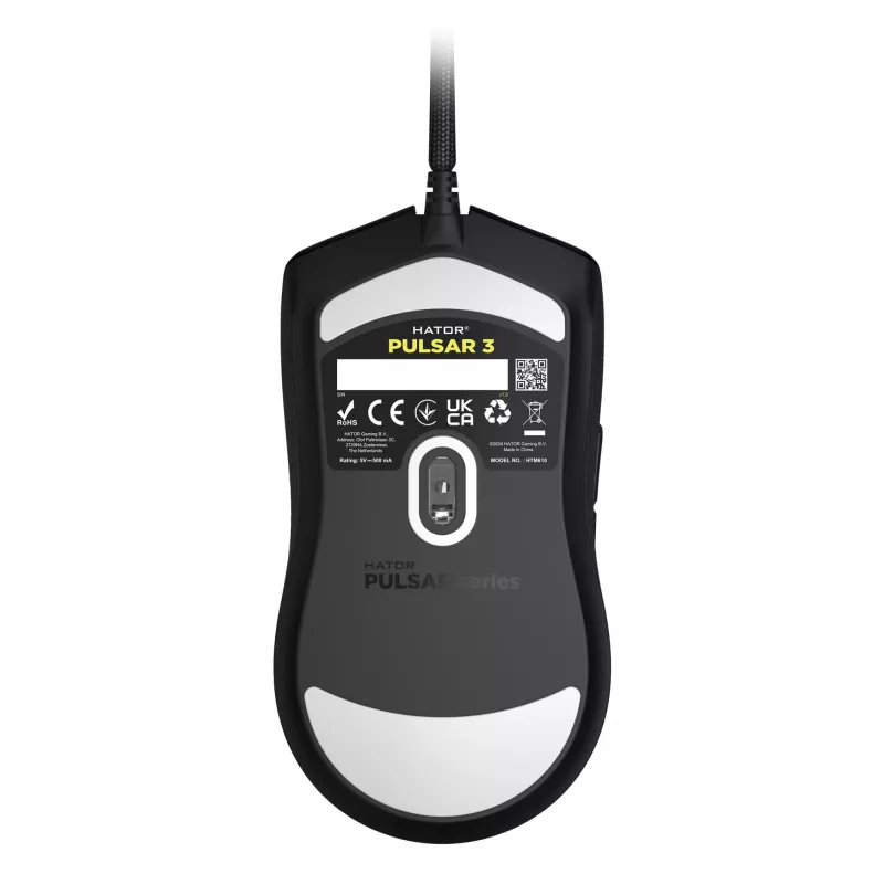 HATOR Pulsar 3, schwarz – Optische Gelb 100M Switches PixArt PMW 3311 (HTM610)