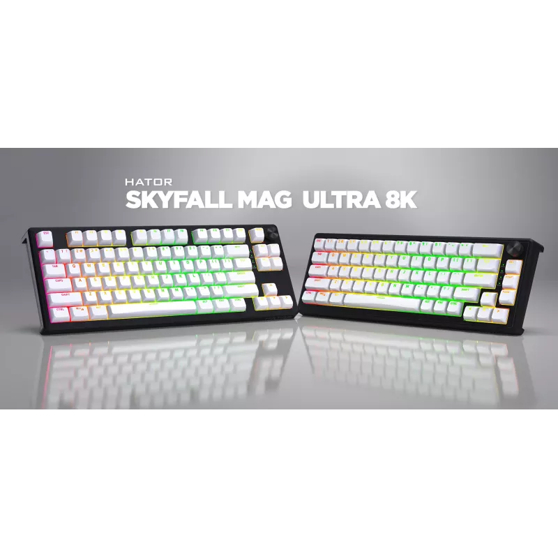 HATOR Skyfall 65 MAG ULTRA 8K Tastatur Gaming USB QWERTY US-Englisch Schwarz, Weiß