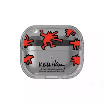 Hülle Samsung Keith Haring Slickback für Galaxy Buds3 Pro Rot Transparent